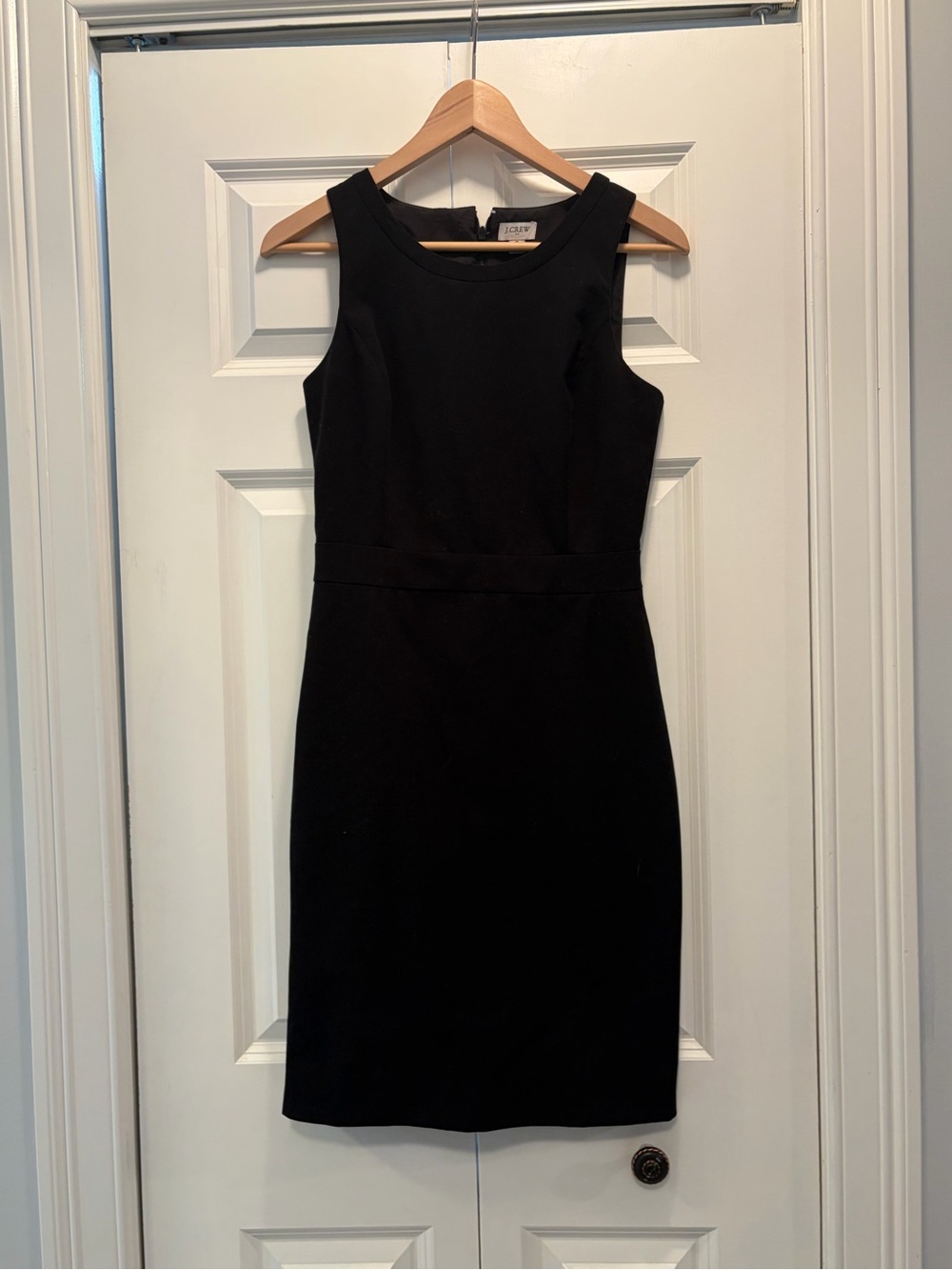 J. Crew Black Sleeveless Midi Sheath Dress